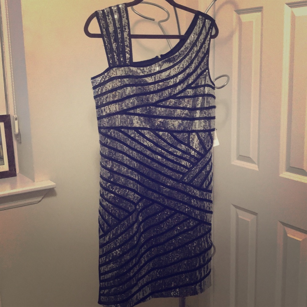 Black dress with silver sequins